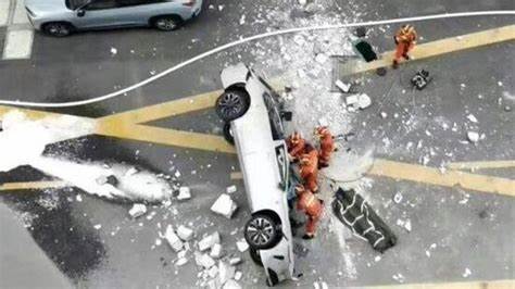 China: Two people are killed when an NIO electric car falls from the third floor of a Shanghai building.